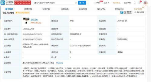 字節(jié)跳動(dòng)關(guān)聯(lián)公司廈門(mén)成立新公司 注冊(cè)資本100萬(wàn)