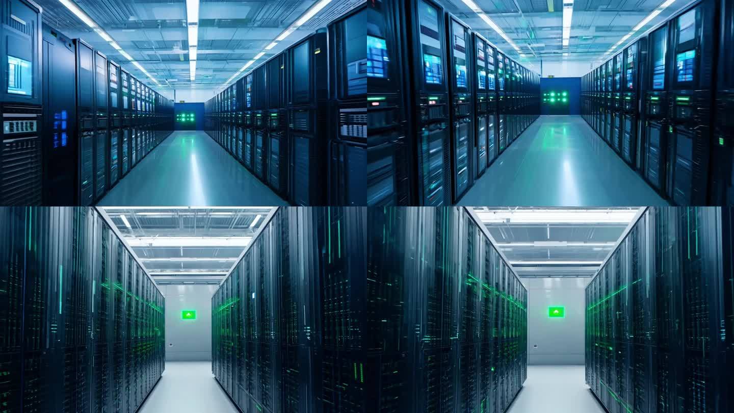 大數據服務器房中_綠色指示燈在機器間閃_視頻素材下載_編號:32377839_光廠(VJ師網) www.vjshi.com